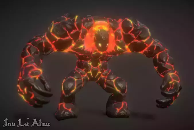 Fire Elemental Low-poly 3D model