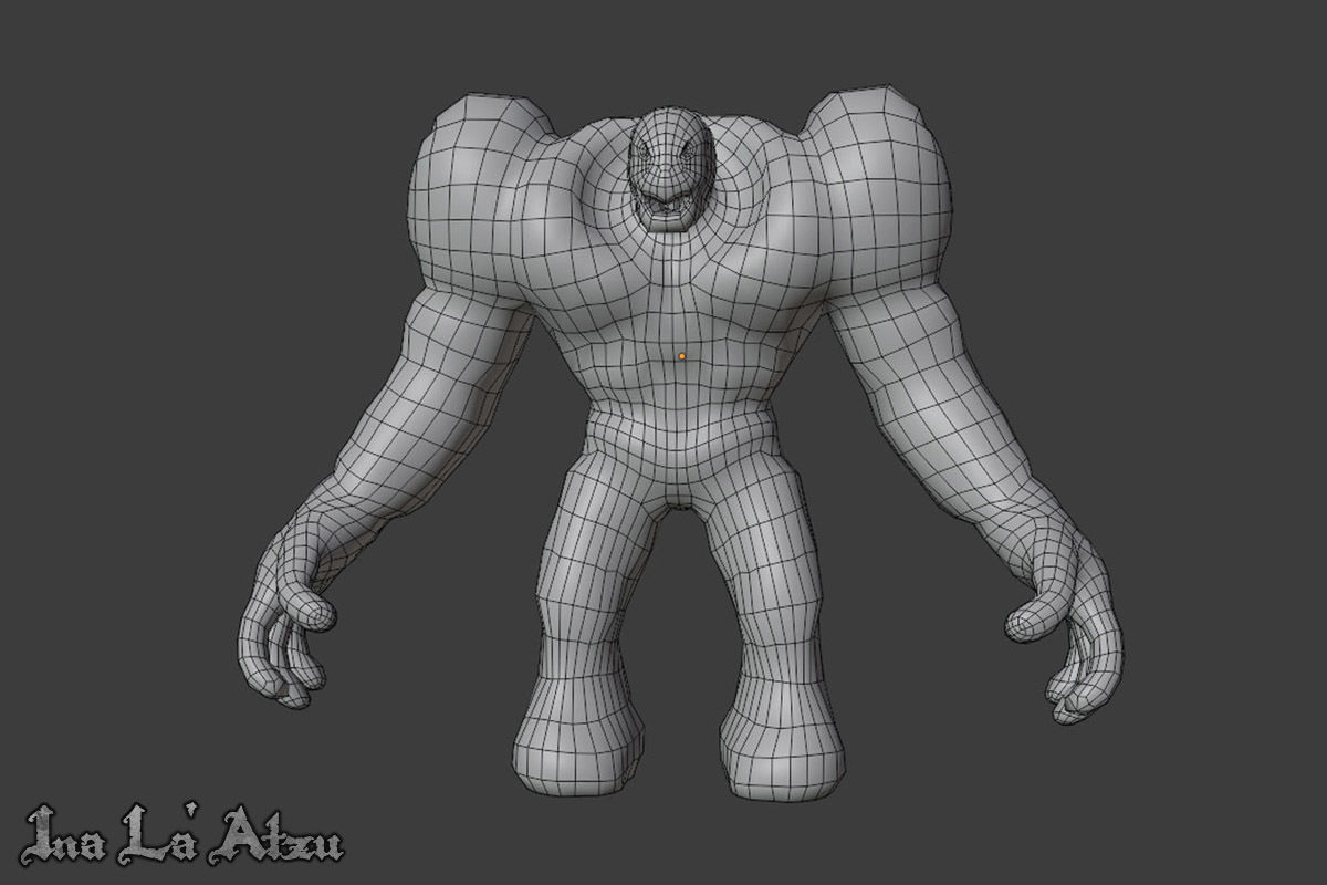 Fire Elemental Low-poly 3D model_5