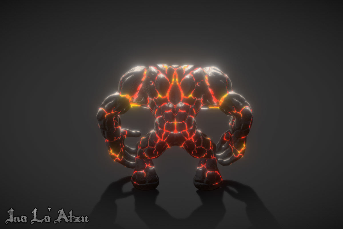 Fire Elemental Low-poly 3D model_4
