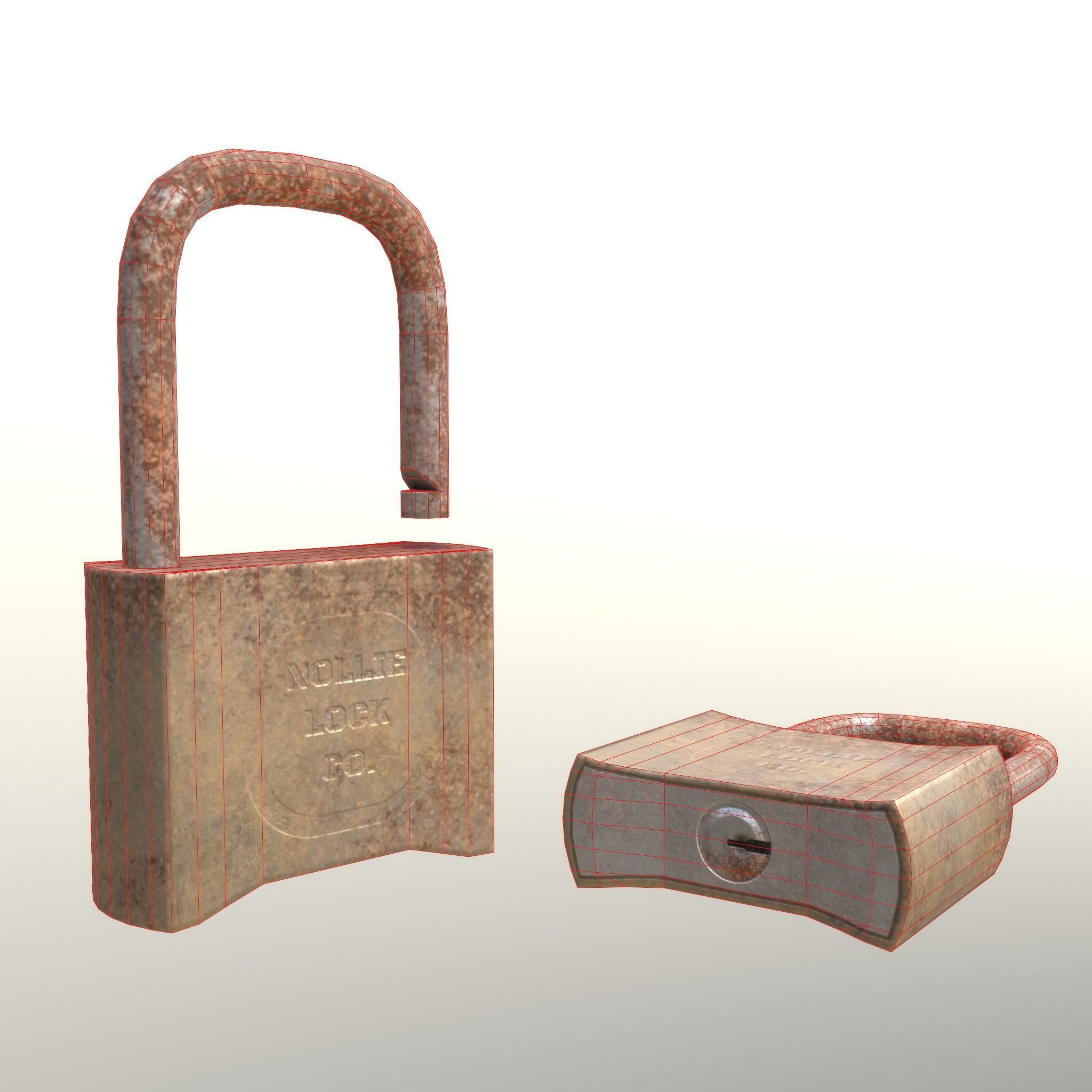 Padlock Clean and Rusty - Unity - HDRP - UE4 Low-poly 3D model_15