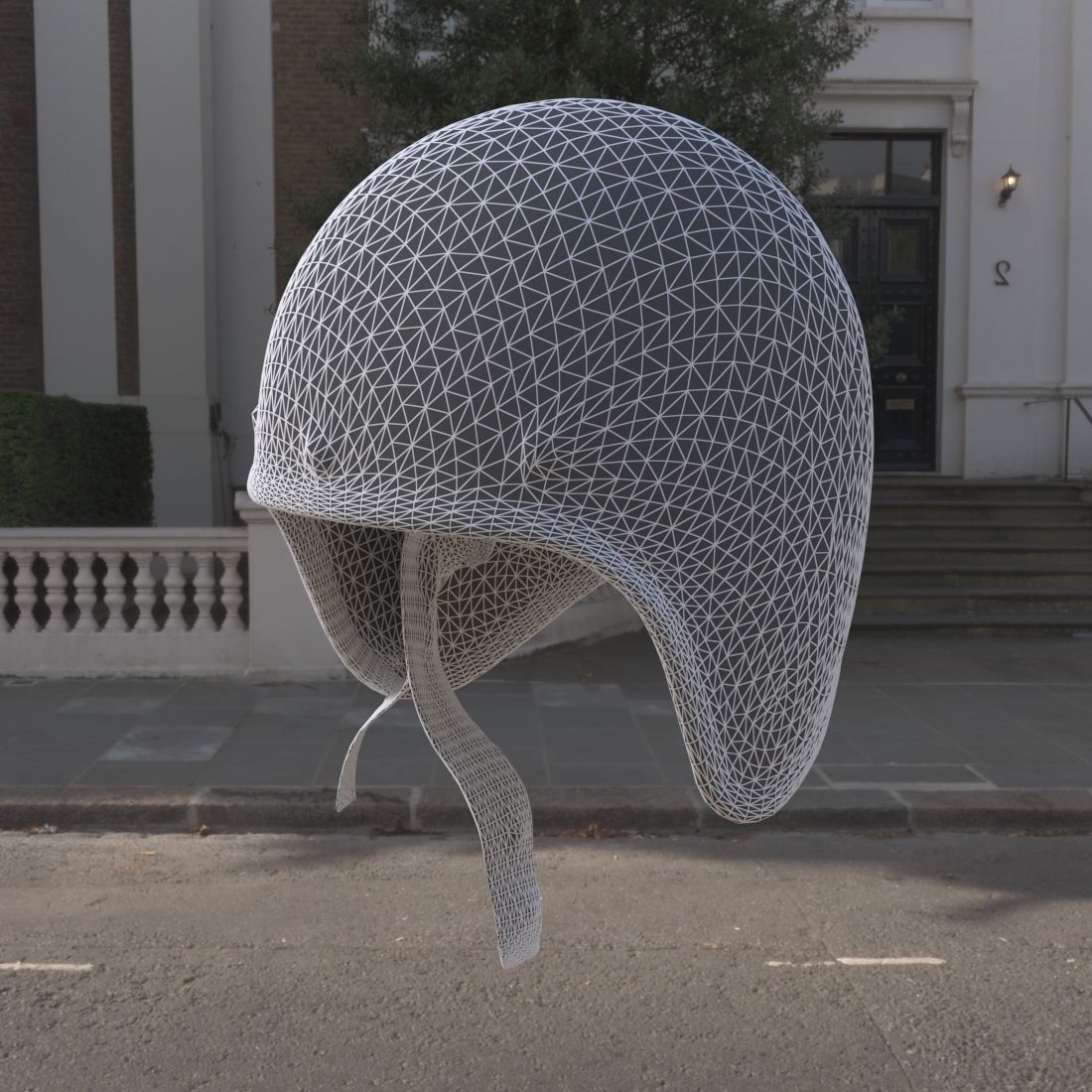 Broken vintage motorcycle helmet pbr Low-poly 3D model_6