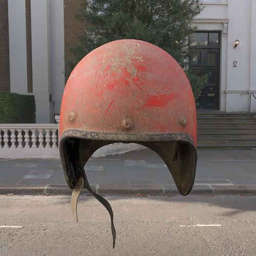Broken vintage motorcycle helmet pbr Low-poly 3D model