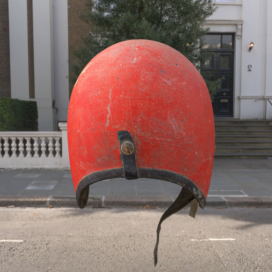 Broken vintage motorcycle helmet pbr Low-poly 3D model_3