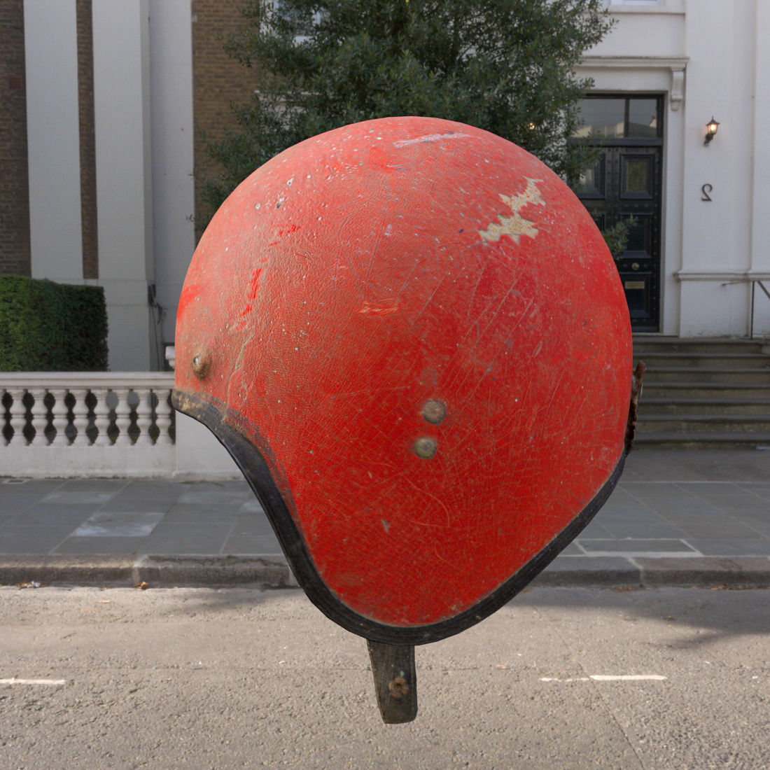 Broken vintage motorcycle helmet pbr Low-poly 3D model_5