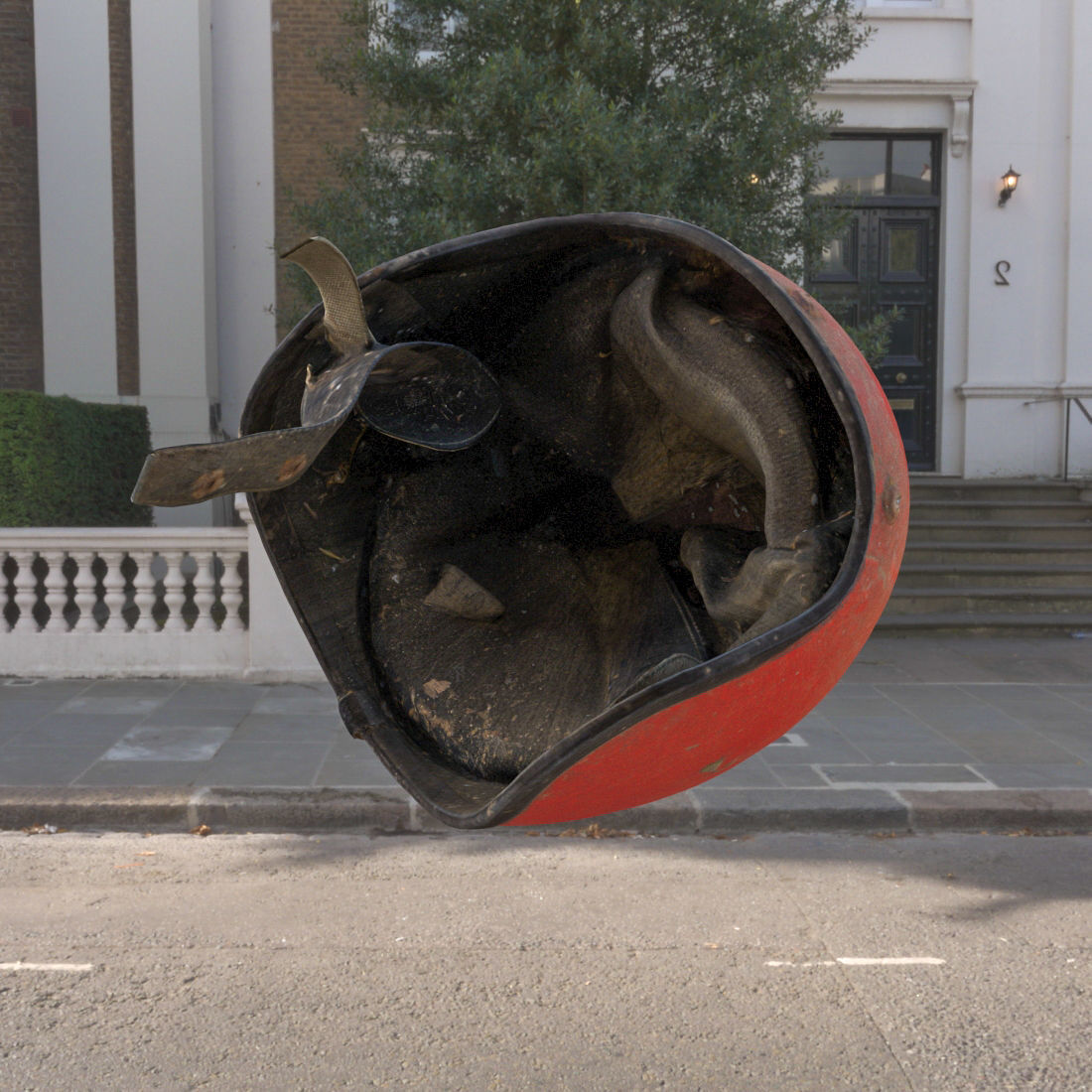 Broken vintage motorcycle helmet pbr Low-poly 3D model_4