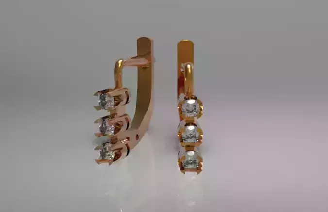earrings two diamond in rose gold