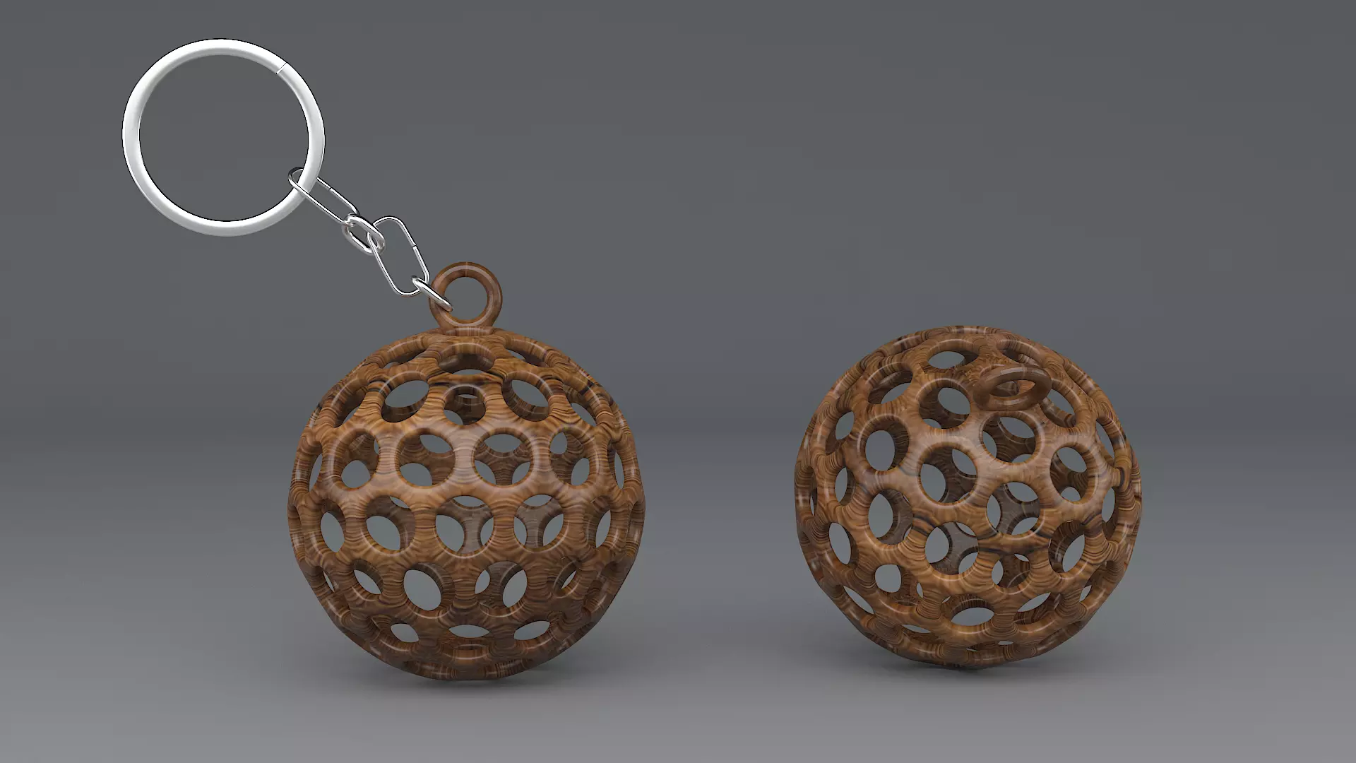 3D Printable hollow sphere keychain 3D print model
