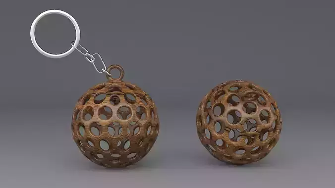 3D Printable hollow sphere keychain