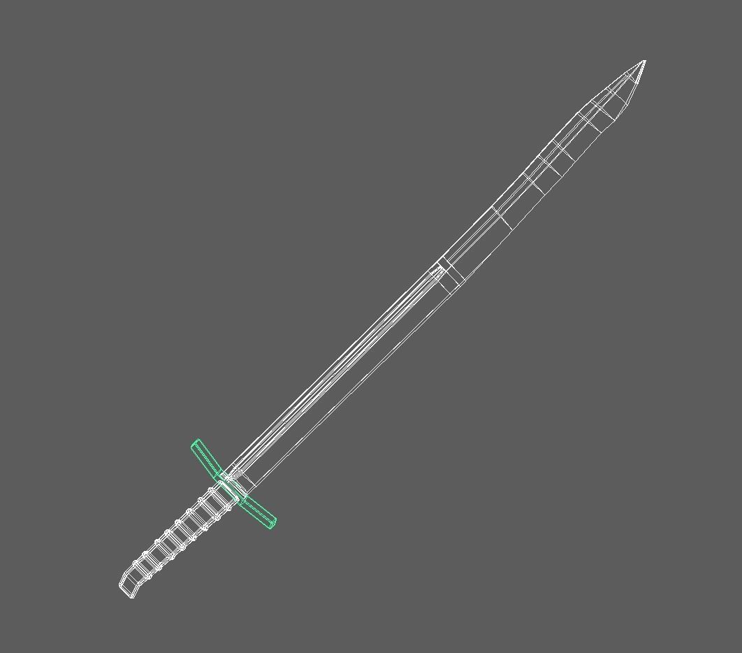 Old Sword Low-poly 3D model_3