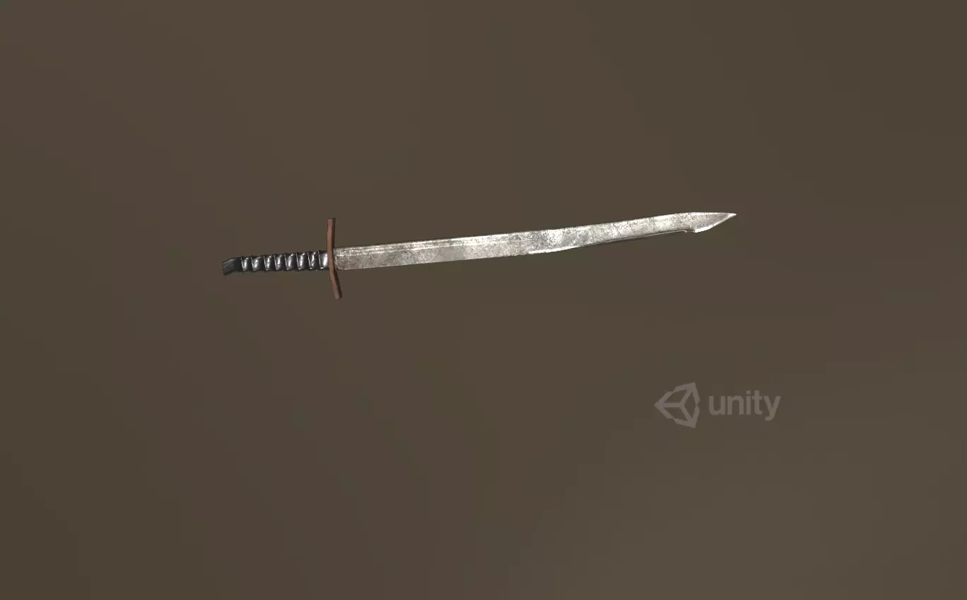 Old Sword Low-poly 3D model_0