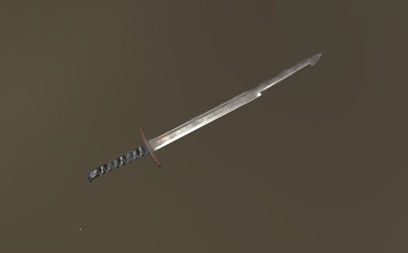 Old Sword Low-poly 3D model_2