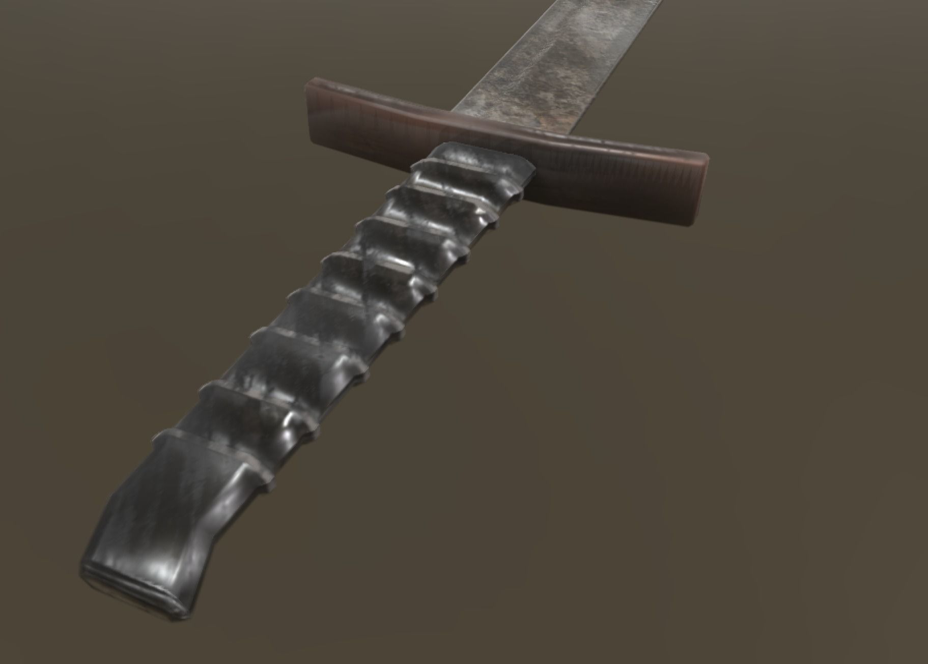 Old Sword Low-poly 3D model_5