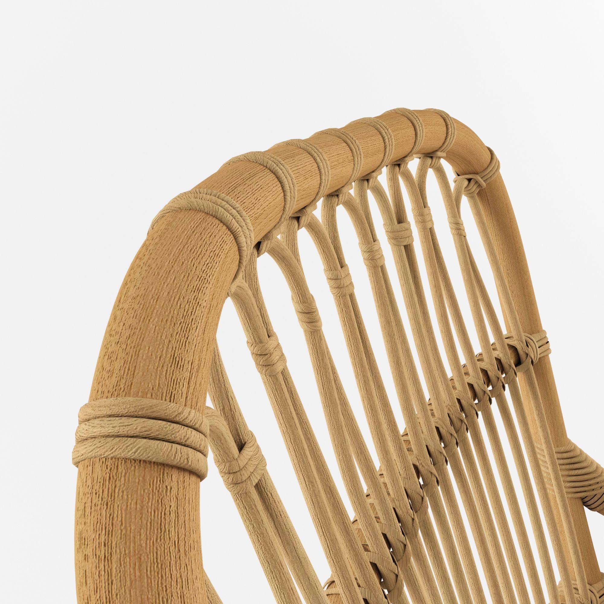 RATTAN LOOP ARMCHAIR WITH SEAT CUSHION 3D model_2