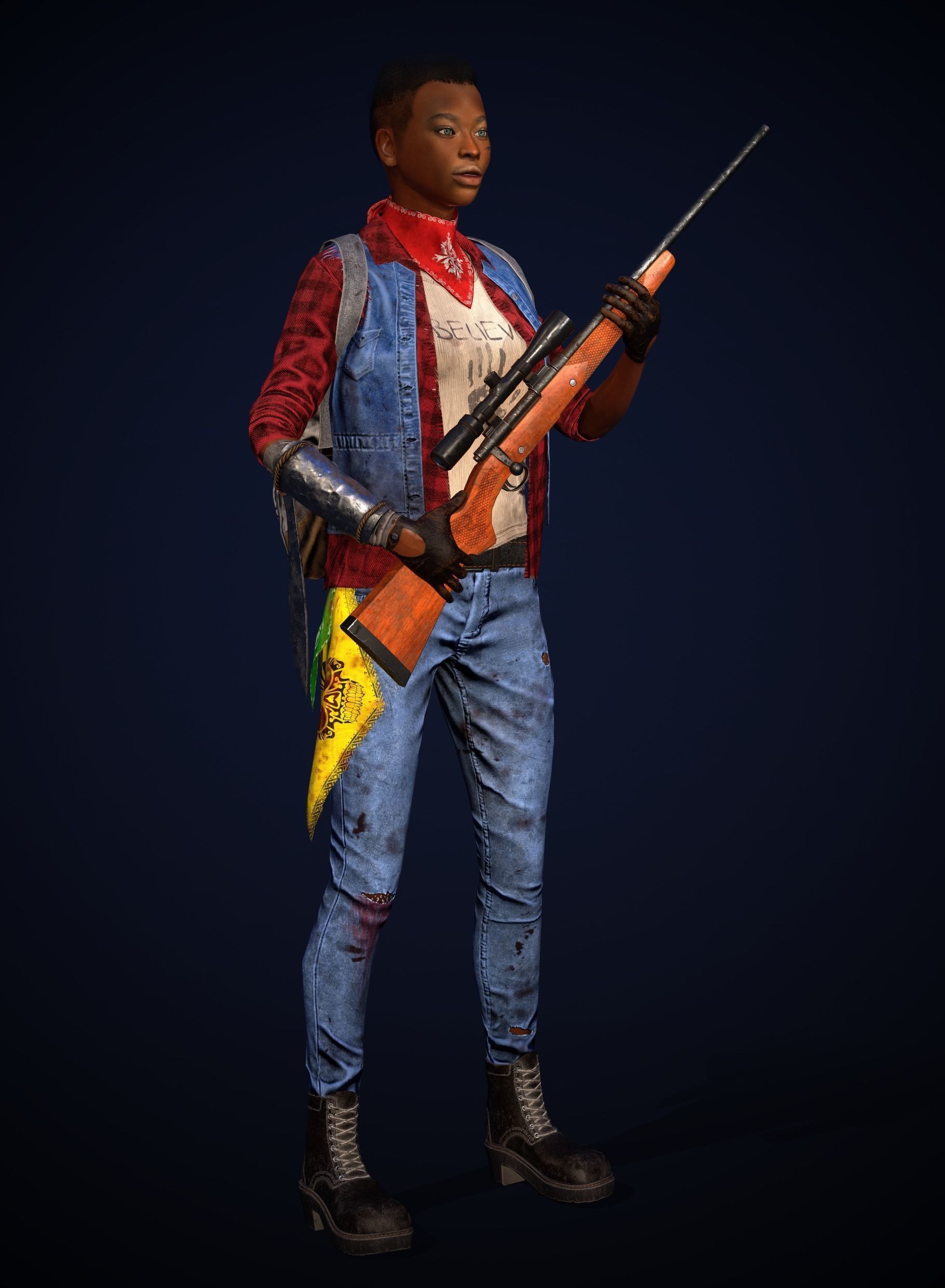 THE LAST WARRIOR Low-poly 3D model_3