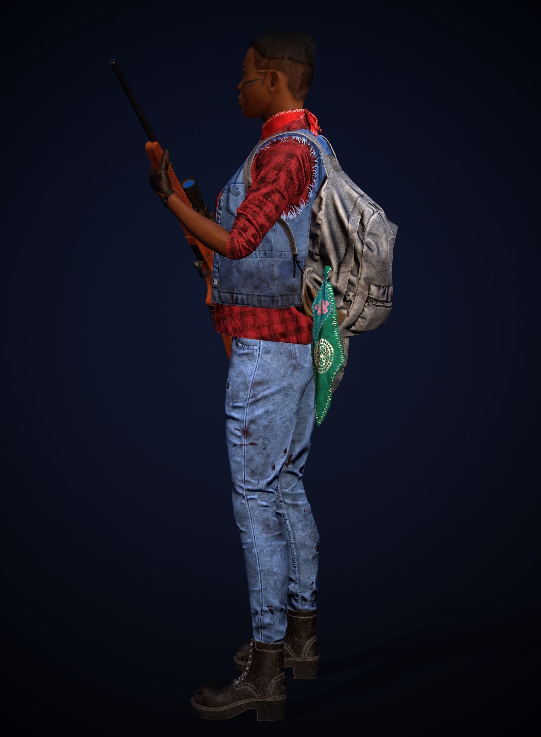 THE LAST WARRIOR Low-poly 3D model_7