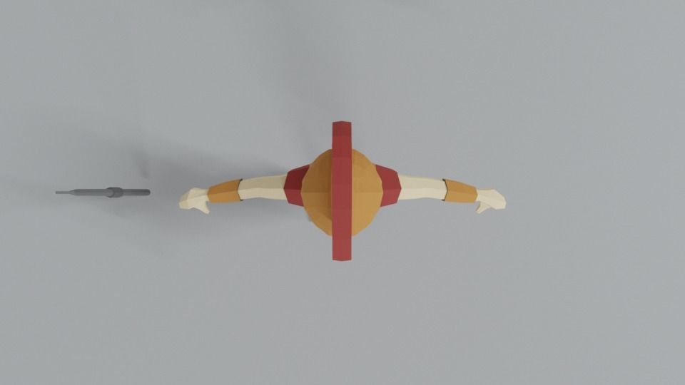 Low Poly Ancient Greek Warrior Low-poly 3D model_8