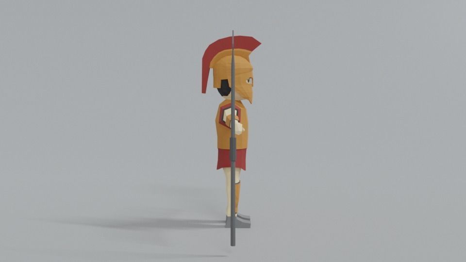 Low Poly Ancient Greek Warrior Low-poly 3D model_6