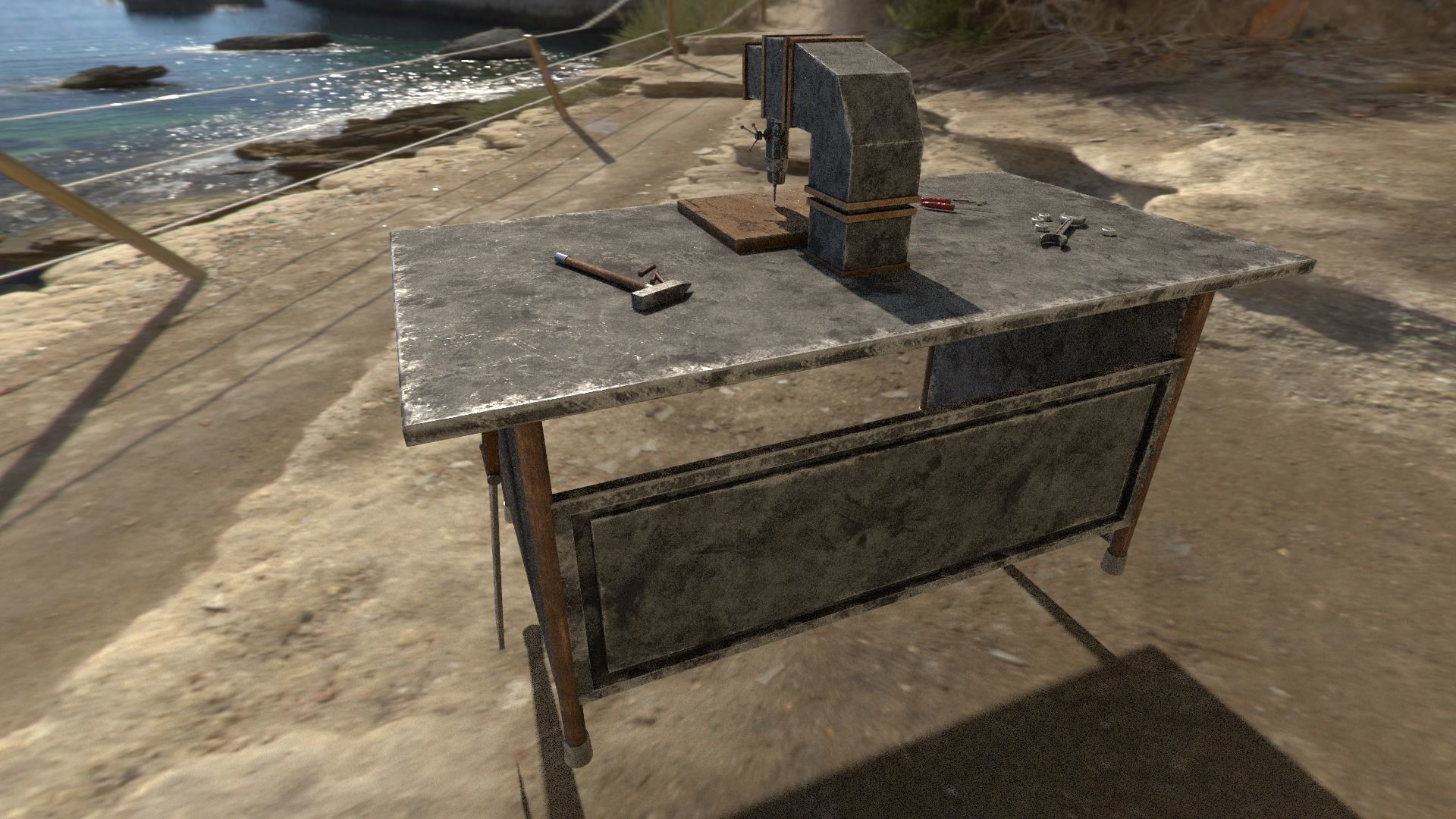Rust Table Low-poly 3D model_8