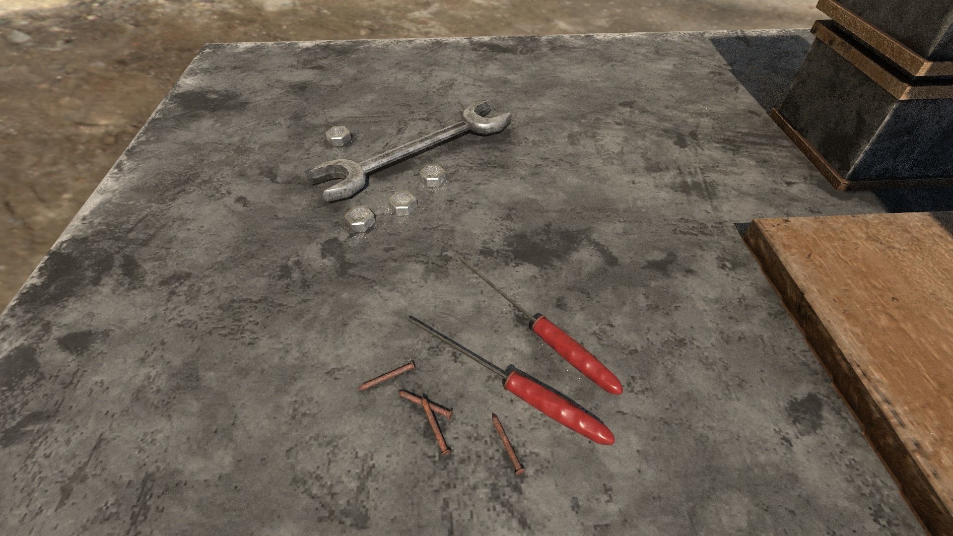 Rust Table Low-poly 3D model_3