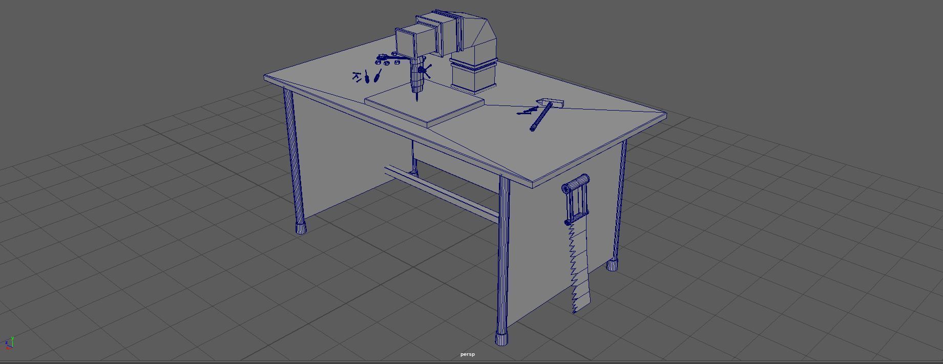 Rust Table Low-poly 3D model_11