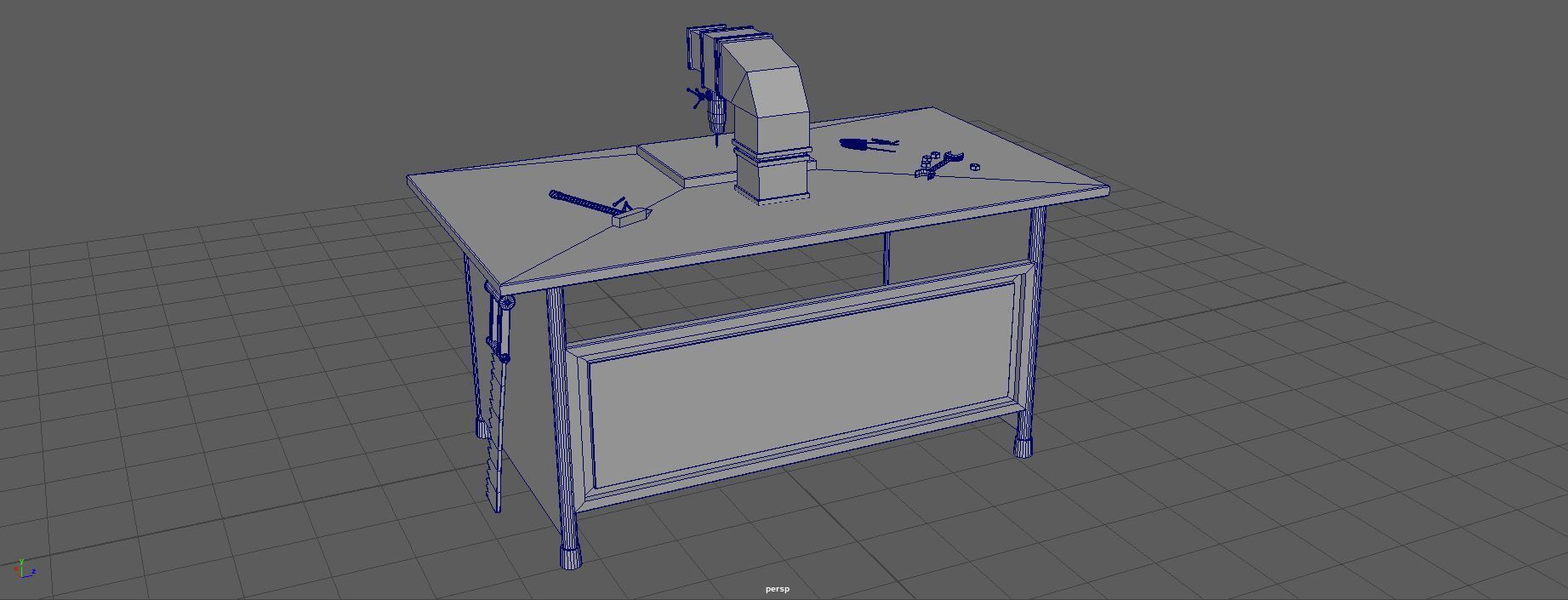 Rust Table Low-poly 3D model_12