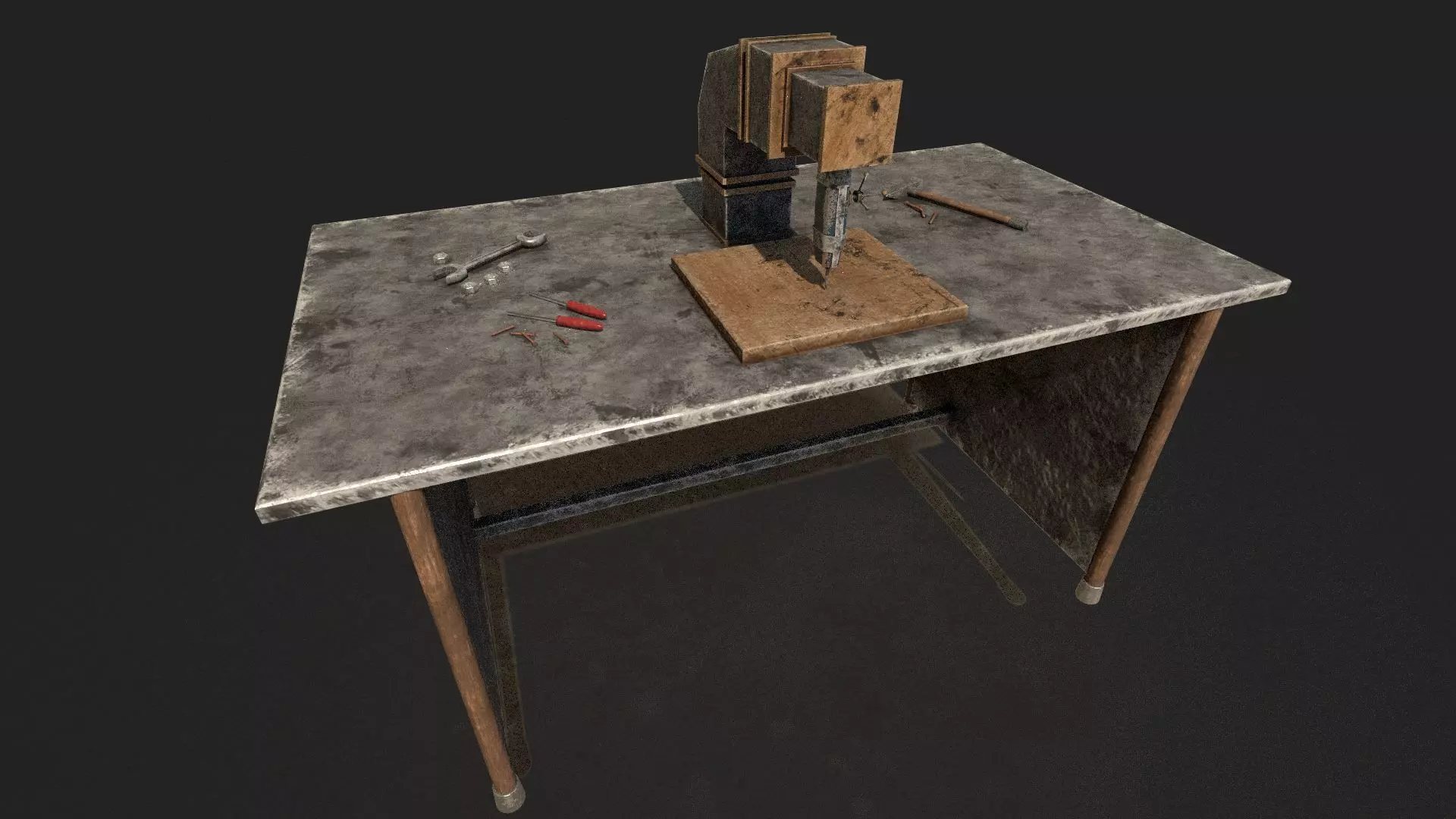 Rust Table Low-poly 3D model_0