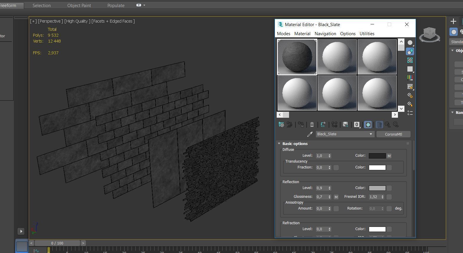 Black slate 3D model_5