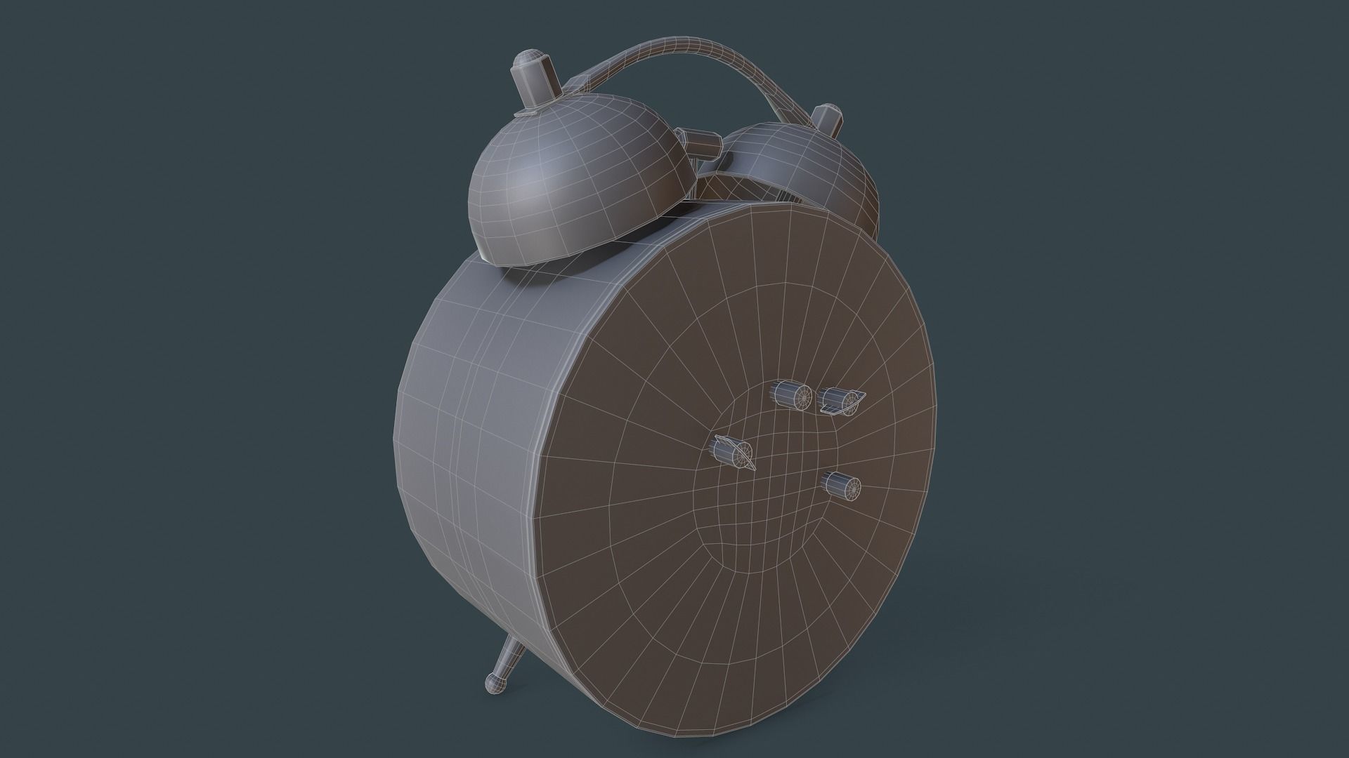 Animated Vintage Alarm Clock 3D model_14