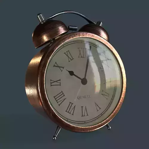 Animated Vintage Alarm Clock 3D model Animated Vintage Alarm Clock 3D model