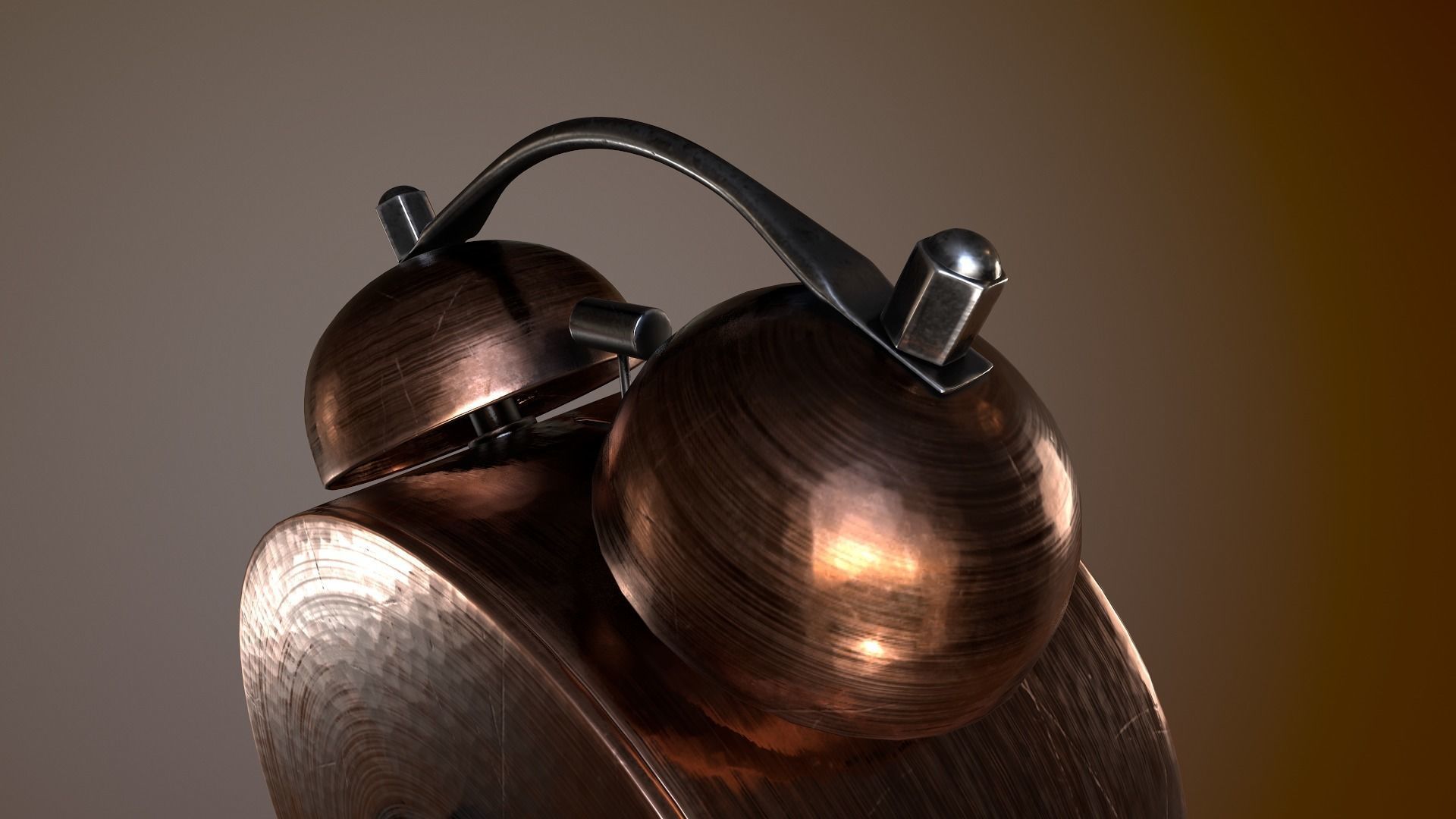 Animated Vintage Alarm Clock 3D model_6