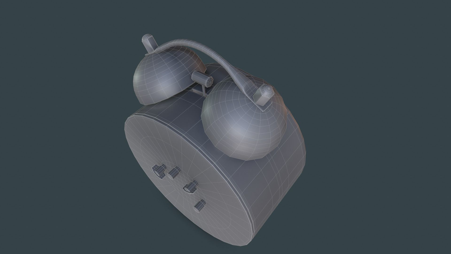 Animated Vintage Alarm Clock 3D model_20