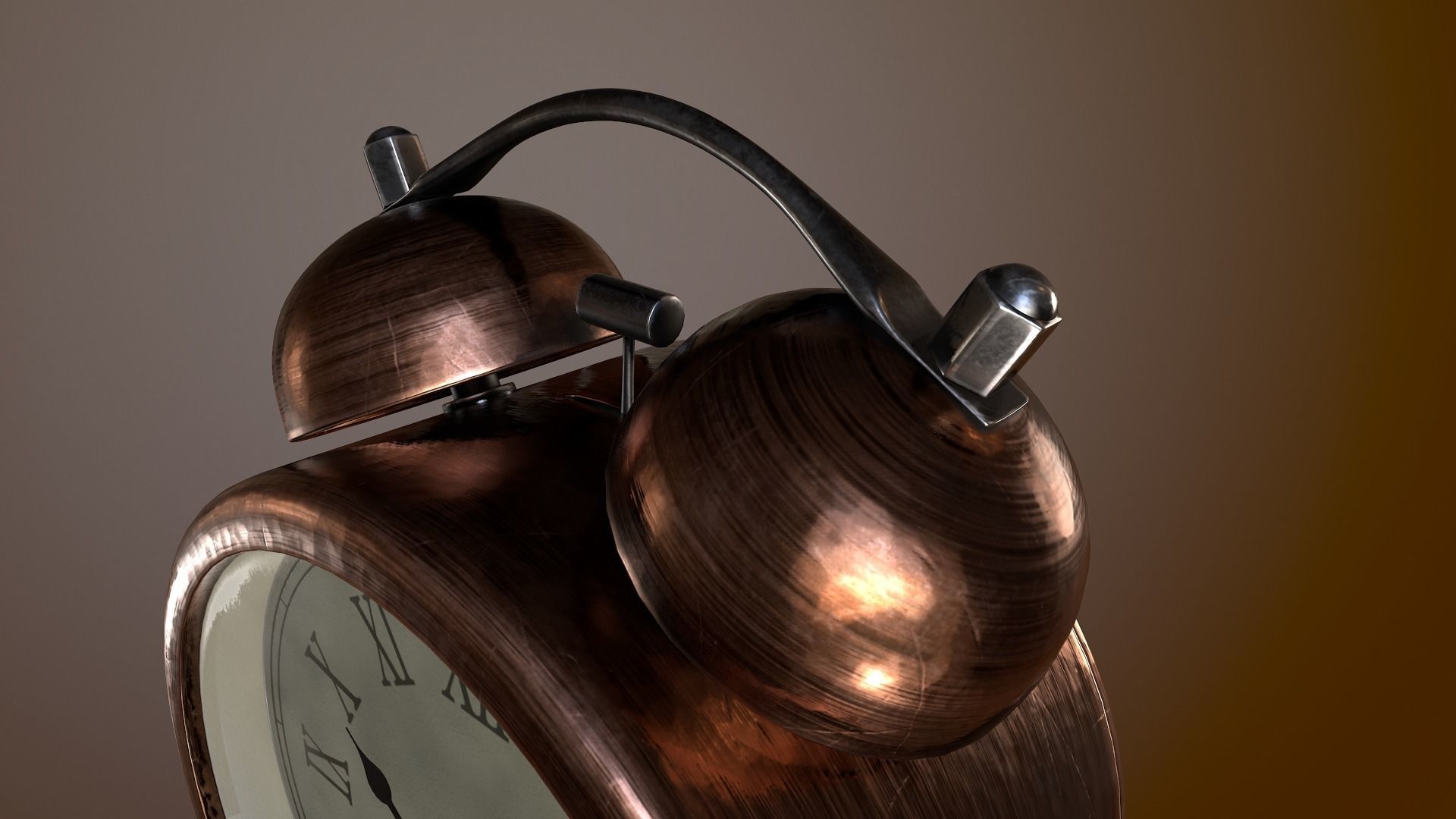 Animated Vintage Alarm Clock 3D model_5