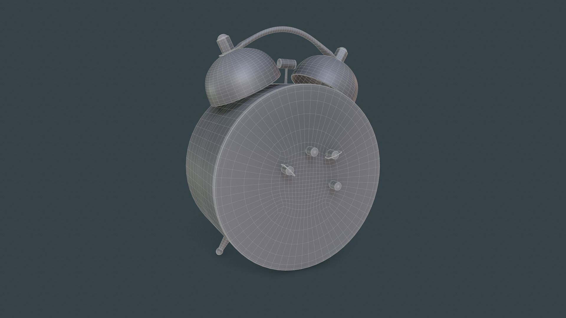 Animated Vintage Alarm Clock 3D model_15