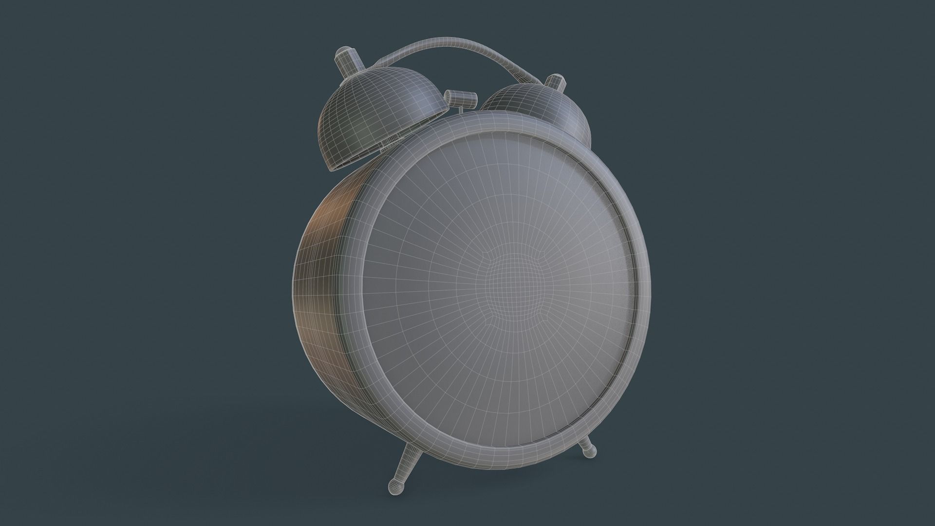 Animated Vintage Alarm Clock 3D model_11