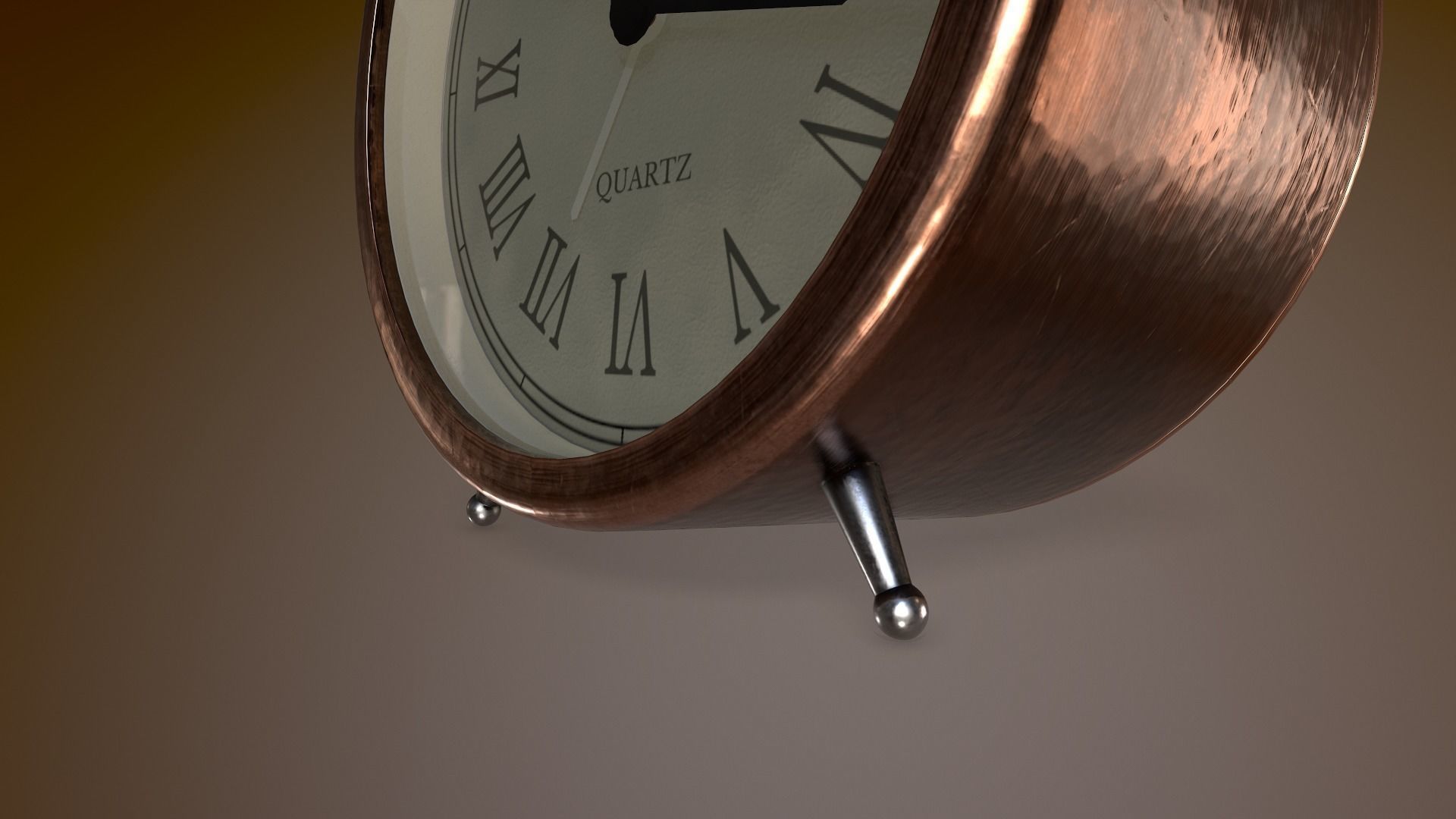 Animated Vintage Alarm Clock 3D model_9