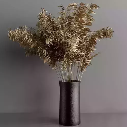 bouquet vase with dried grass in it