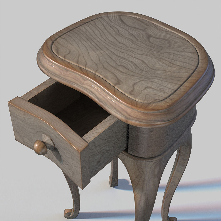Antique console 3D model_4