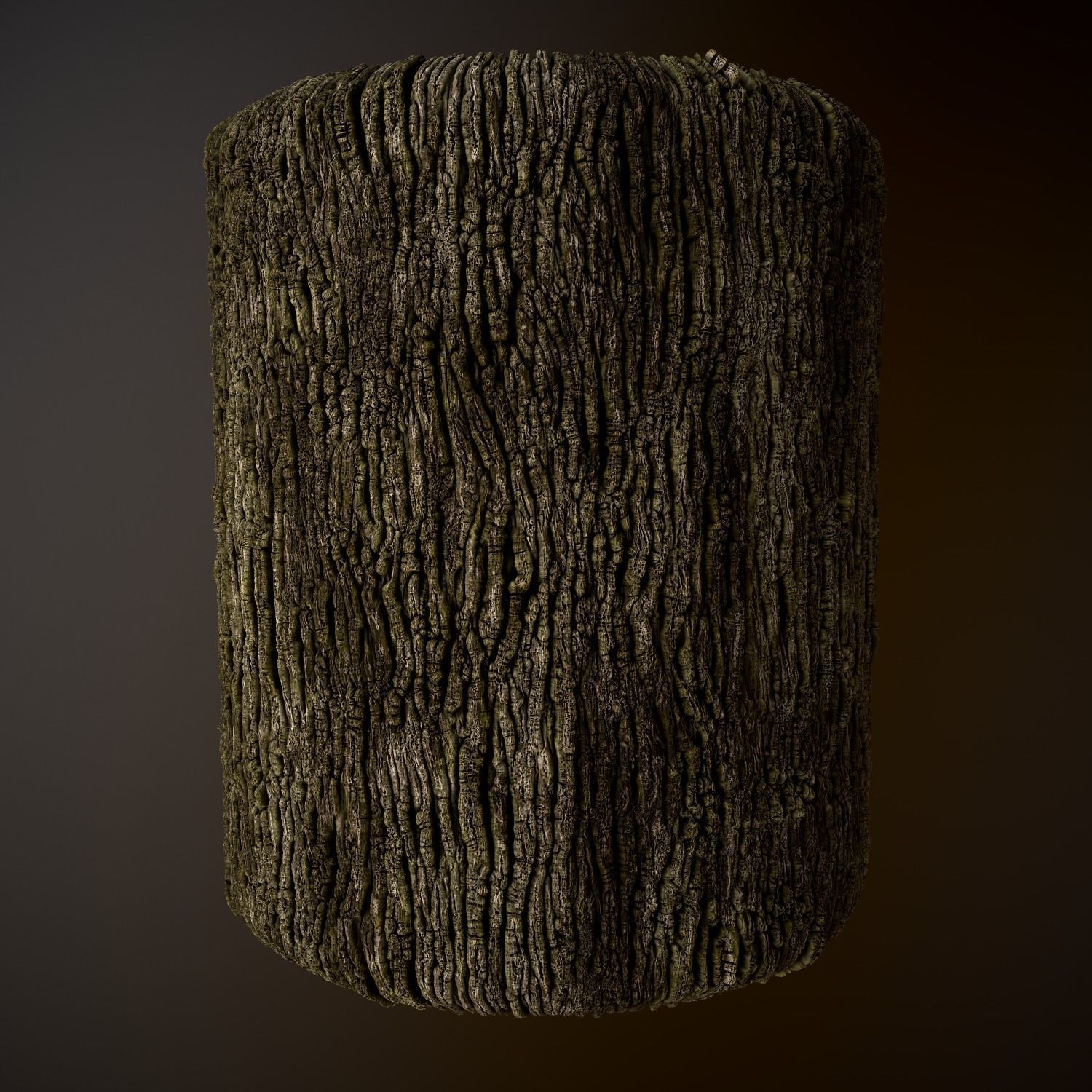 Oak-bark PBR Texture Free low-poly 3D model_2