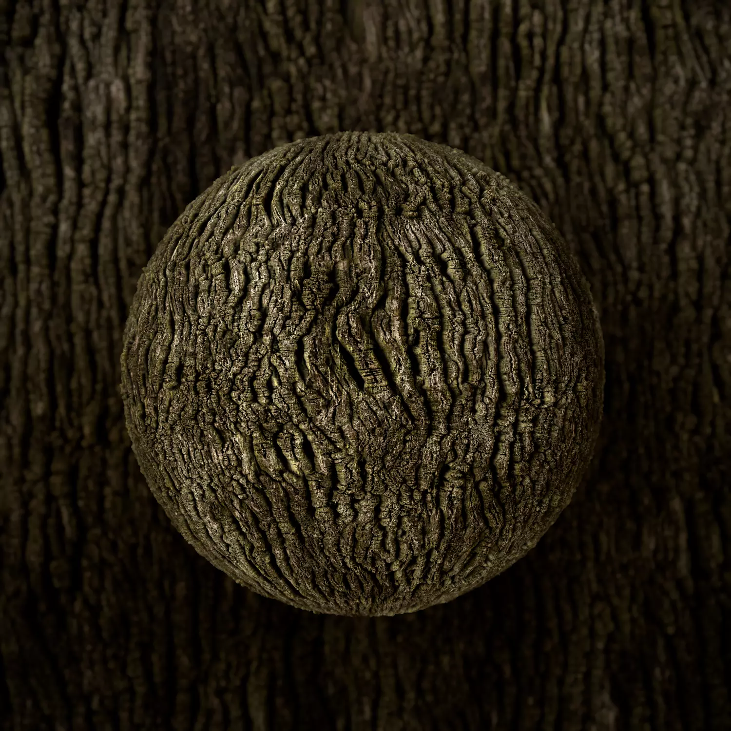 Oak-bark PBR Texture Free low-poly 3D model_0