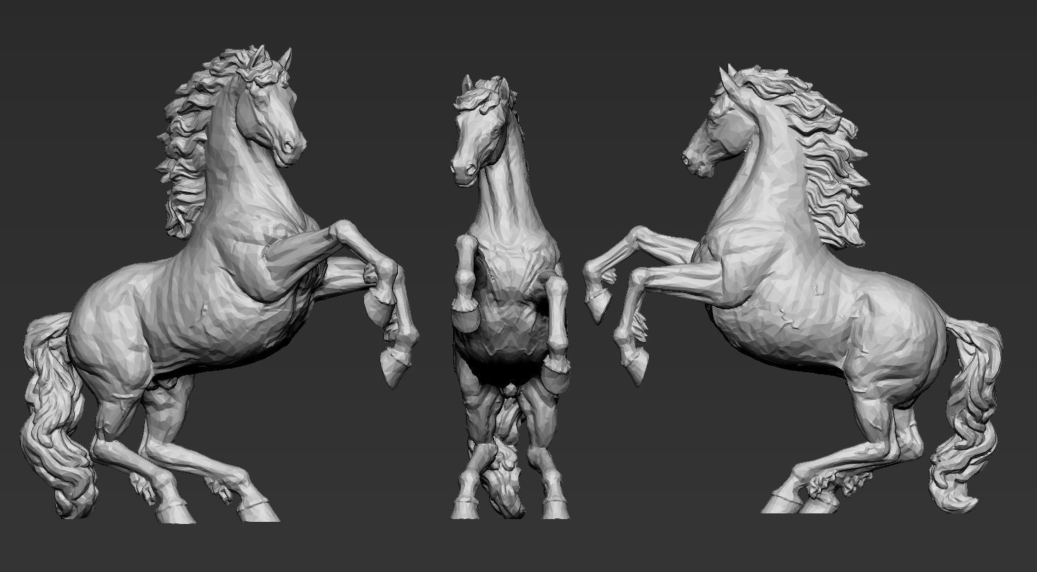 Horse Stand pose triangulated Versions 3D print model_1