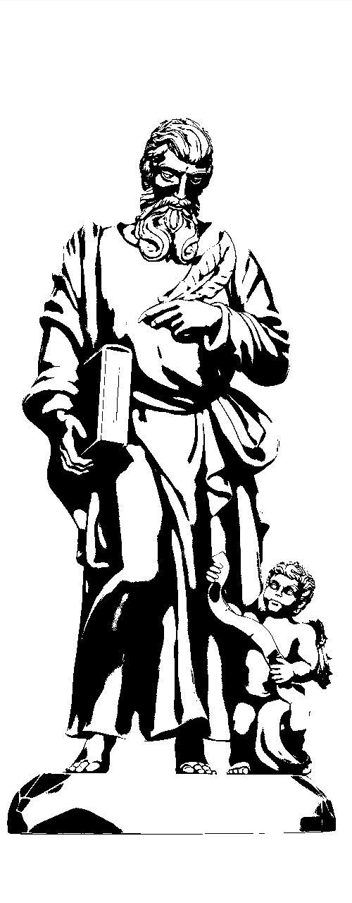 Matthew Evangelist - CNC - Router - Carving 3D print model_5