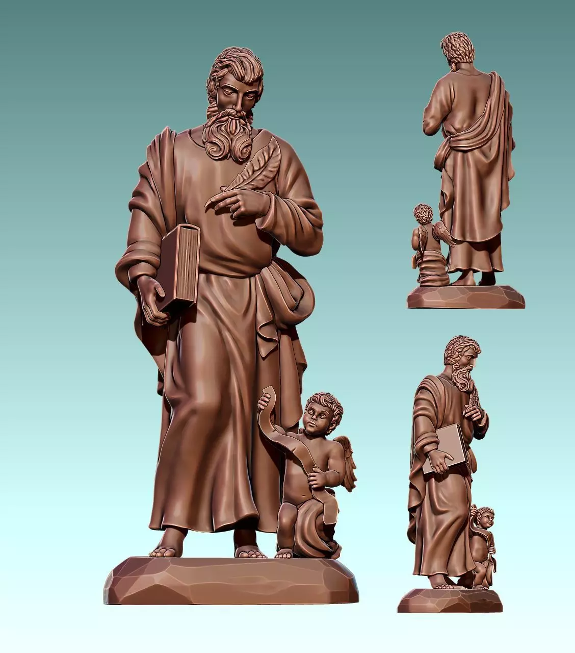 Matthew Evangelist - CNC - Router - Carving 3D print model_0