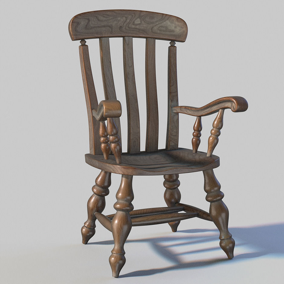 Windsor chair 3D model_2