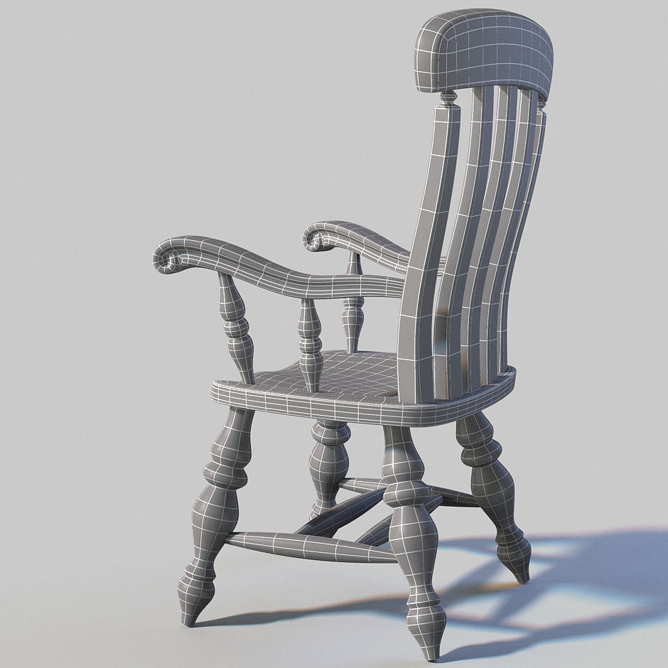 Windsor chair 3D model_5