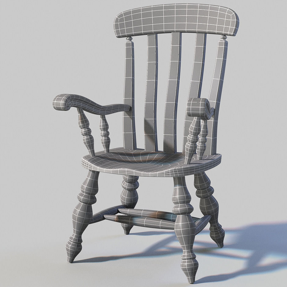 Windsor chair 3D model_1