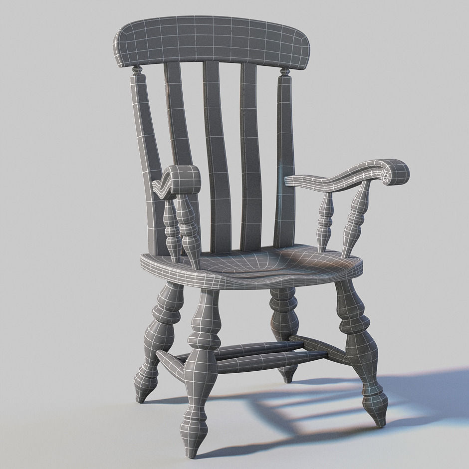 Windsor chair 3D model_3