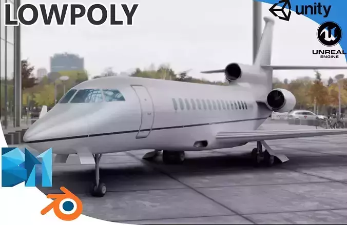 Dassault Falcon 8X Low-poly 3D model