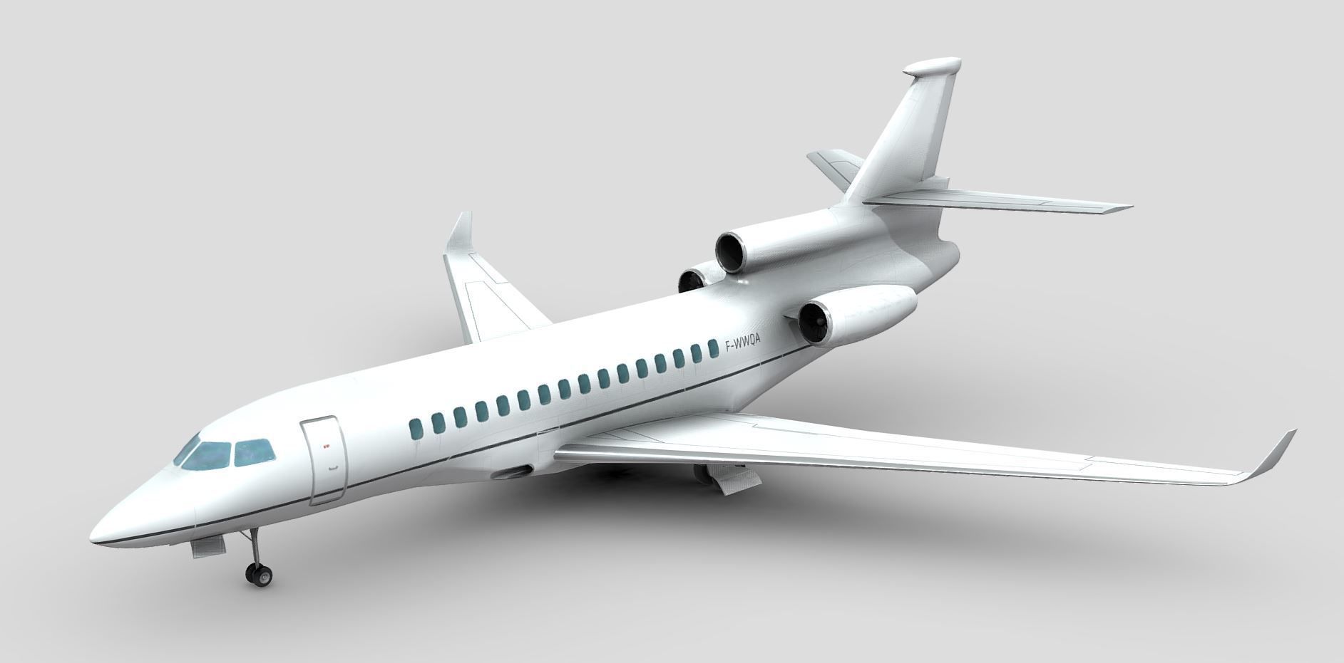 Dassault Falcon 8X Low-poly 3D model_3