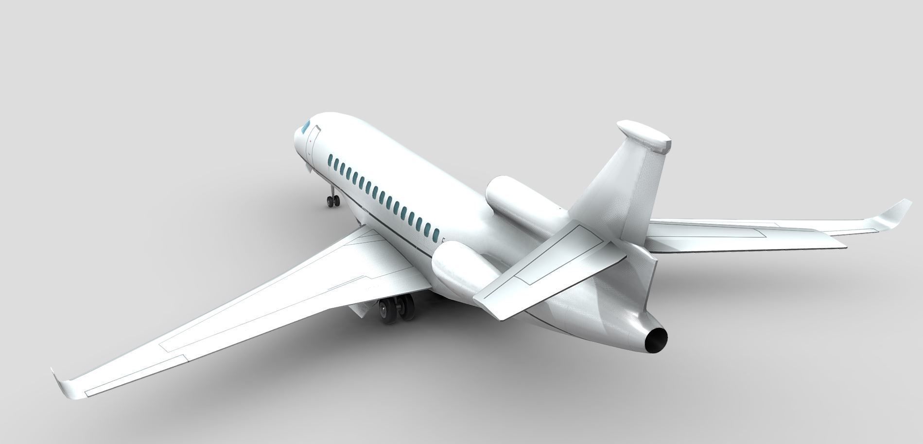 Dassault Falcon 8X Low-poly 3D model_4