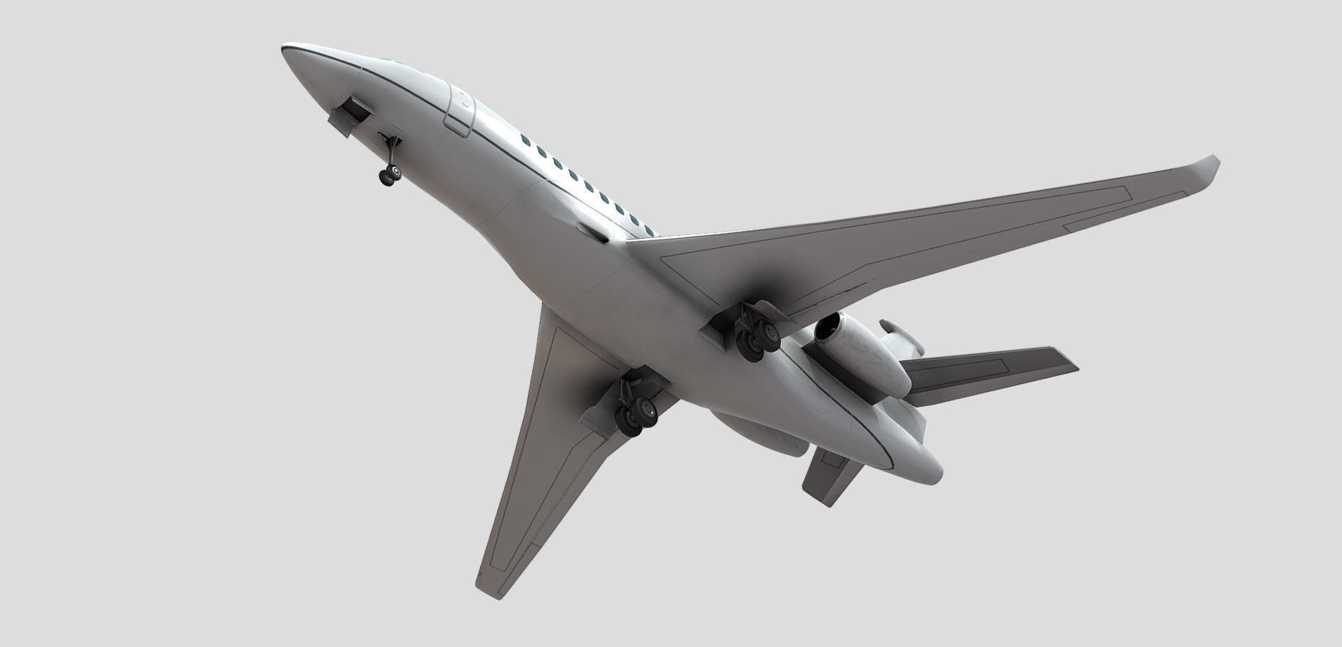 Dassault Falcon 8X Low-poly 3D model_6